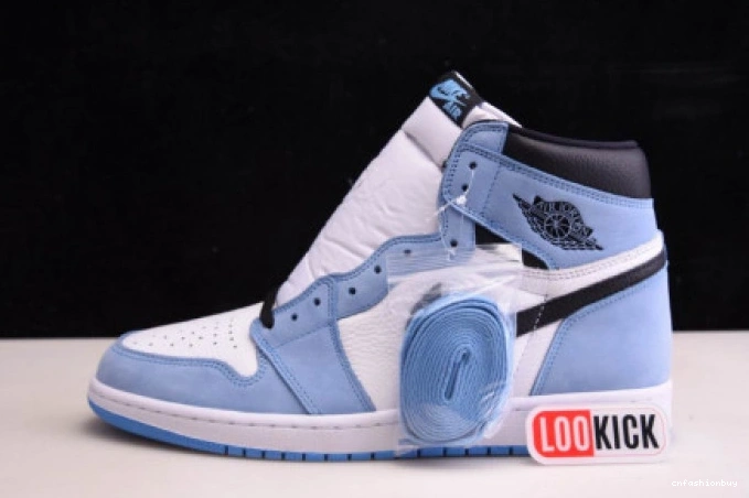 BLUE UNIVERSITY AIR 555088-134 WHITE BLACK HIGH RETRO 1 JORDAN 0801